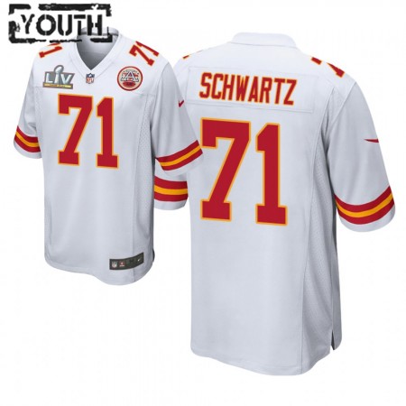 Maillot Kansas City Chiefs Mitchell Schwartz 71 Nike Blanc 2021 Super Bowl LV - Enfant